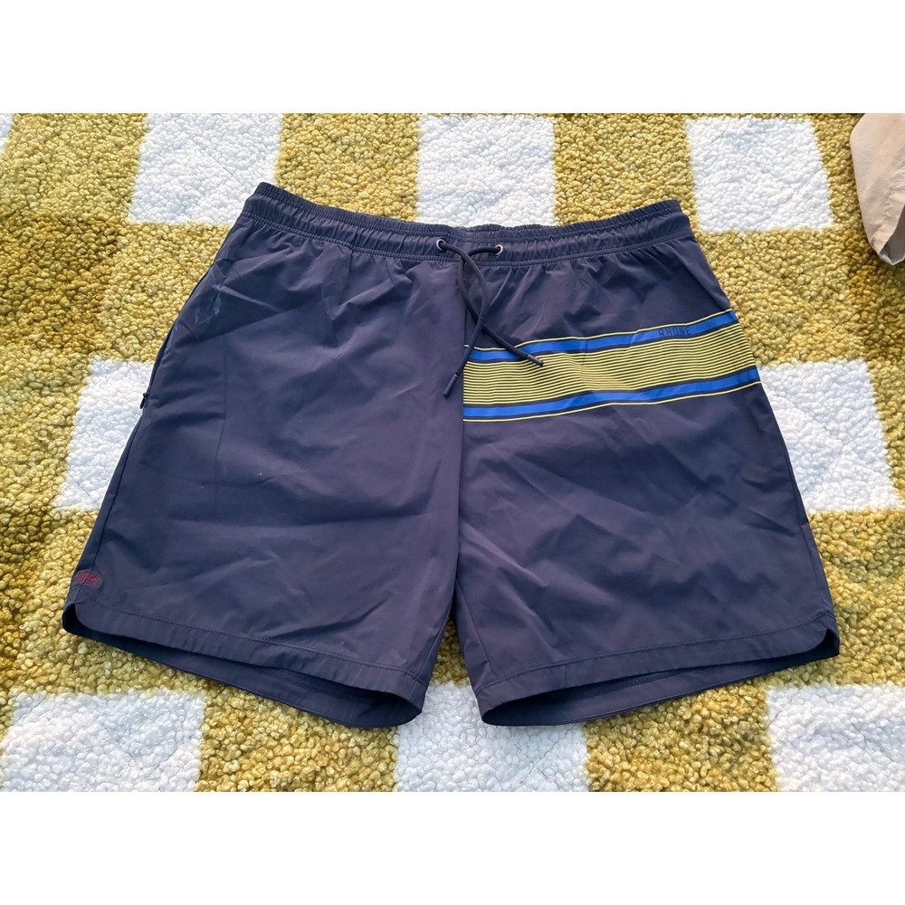 Rhone Mens Navy Blue Lined Active Shorts Large Running Gym 7 Inseam
